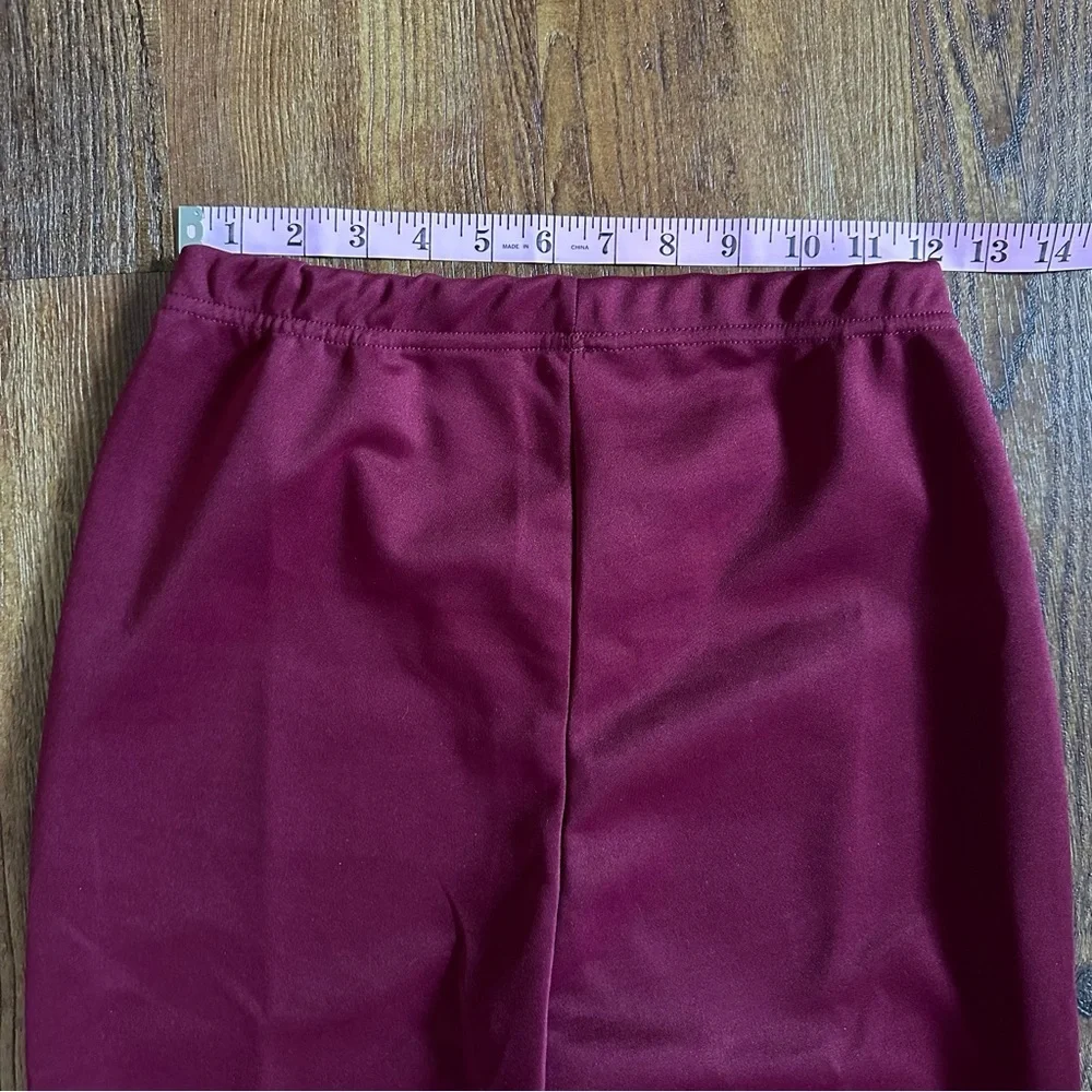 Burgundy Peplum Blazer and Slim Fit Trousers Pant‎ Suit Set 2 Piece Maroon